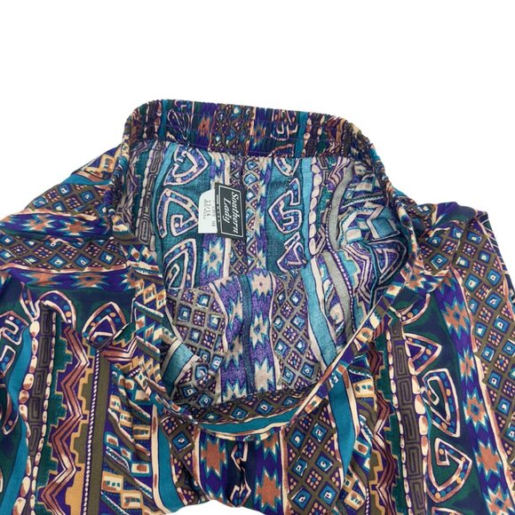 Vintage 90s Southern Lady Women Size L Rayon Elastic Waist Pleated Front Shorts - Picture 2 of 12